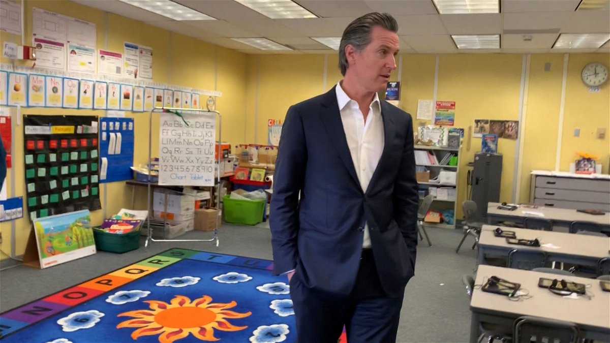 Governor Gavin Newsom speaks at Vista del Monte Elementary School  in Palm Springs (02/18/20)