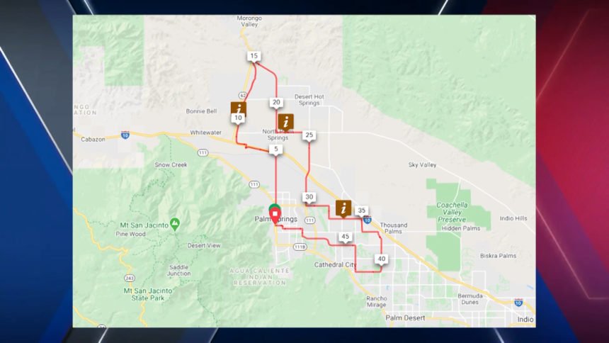 Tour De Palm Springs Map  860x484 