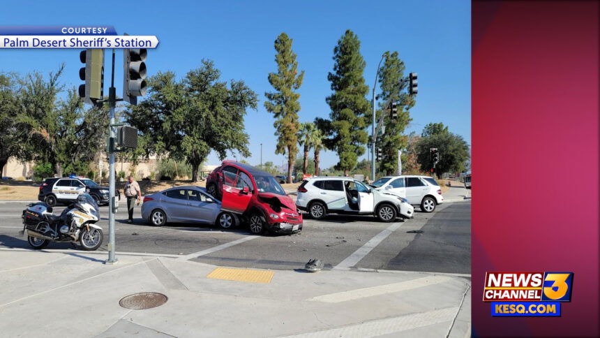 No injuries reported after four-vehicle crash in Palm Desert - KESQ