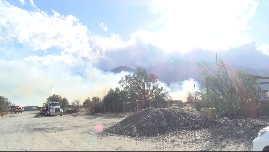 Mulch fire burning in North Palm Springs spreads to nearby salvage yard ...