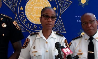 Sheriff Melody Maddox speaks at a press conference following a shooting at a supermarket in Dekalb County