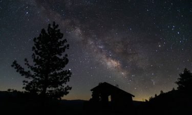 The Milky Way is seen from the Glacier Point Trailside in Yosemite National Park