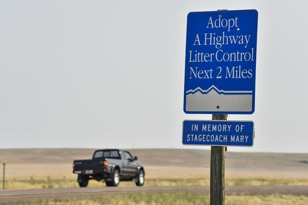 <i>Independent Record</i><br/>An Adopt-A-Highway sign outside Cascade honors Mary Fields