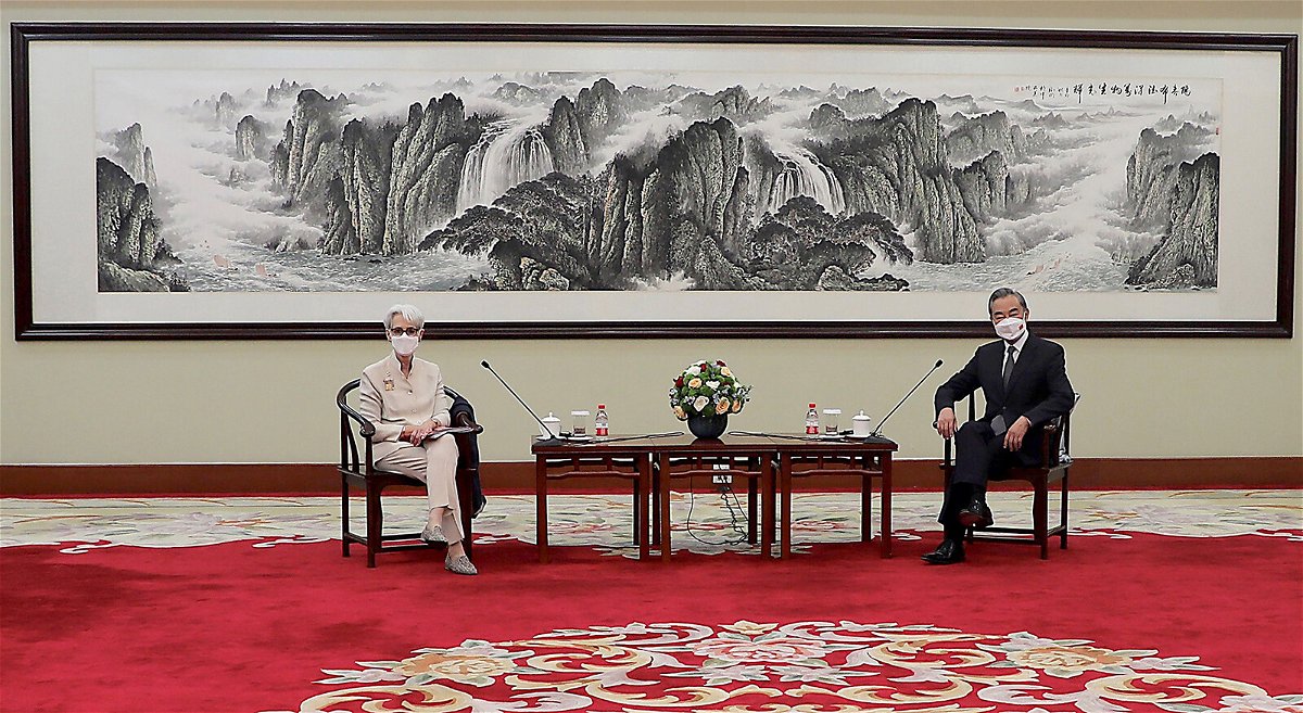 <i>U.S. State Department/UPI/Shutterstock</i><br/>Deputy Secretary of State Wendy Sherman meets with Chinese Foreign Minister Wang Yi in Tianjin