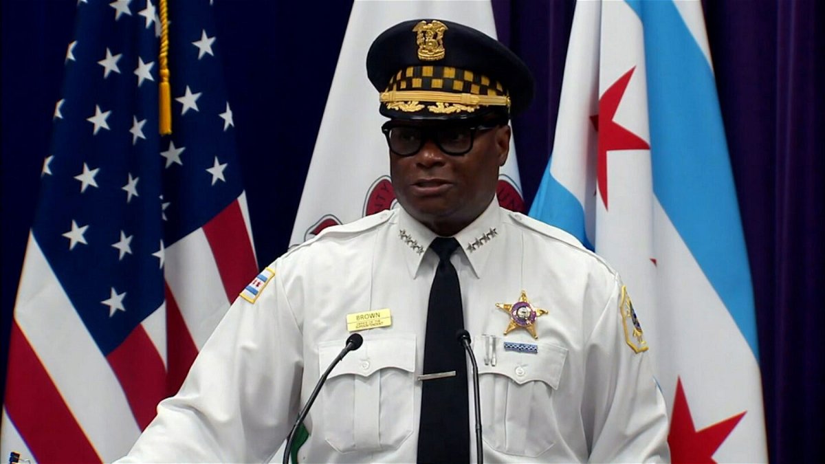 <i>WLS</i><br/>Chicago Police Superintendent David Brown speaks at a news conference on July 26.