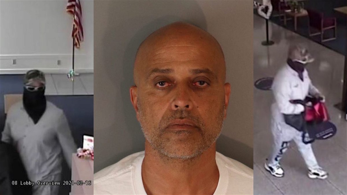 Todd Cannady booking photo & surveillance photos from February 2021 Banning bank robbery