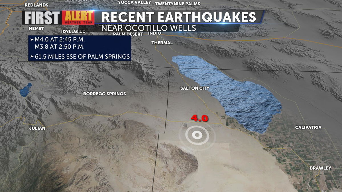 M 4.0 and 3.8 earthquakes strike near the Salton Sea