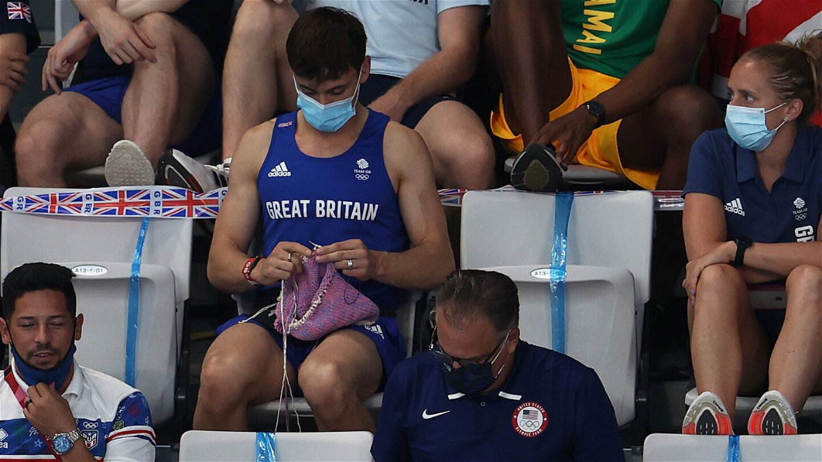 <i>Clive Rose/Getty Images</i><br/>Tom Daley - Olympic gold medalist and avid knitter.
