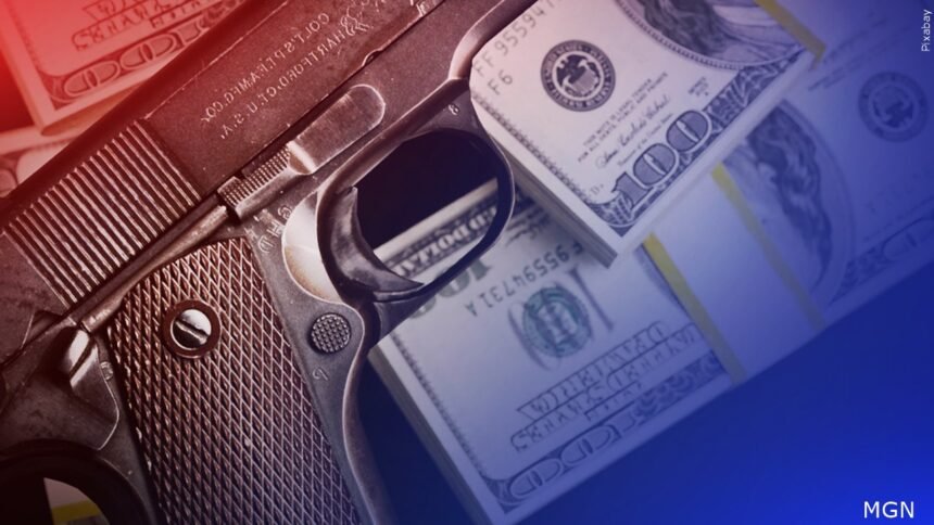 Robbery Graphic - Gun and money