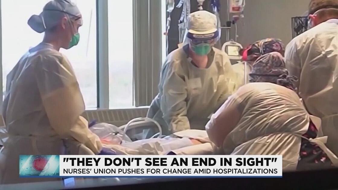 <i>WNEM</i><br/>A surge of coronavirus hospitalizations and a shortage of staff is putting frontline workers at the end of their rope. A problem that may push one nurse's union to go on strike.