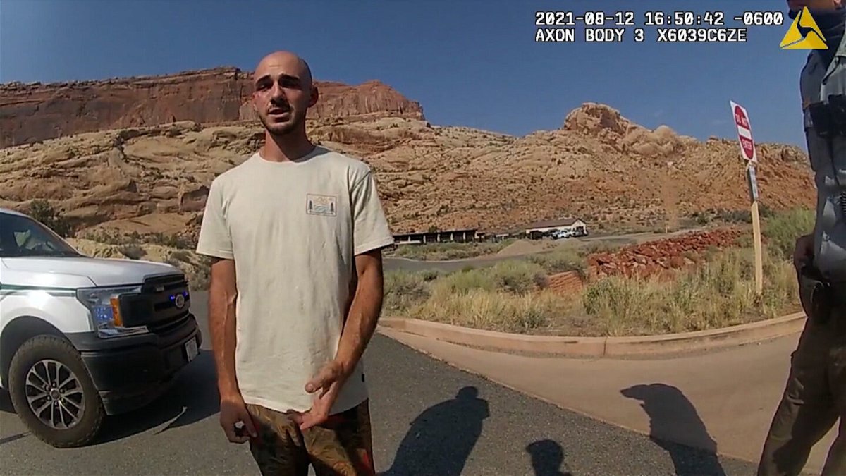 <i>Moab Police Department</i><br/>Bodycam footage from the Moab Police Department that shows them talking with Brian Laundrie is seen.