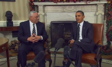 Former Secretary of State Colin Powell is shown here meeting with President Barack Obama at the White House on Wednesday