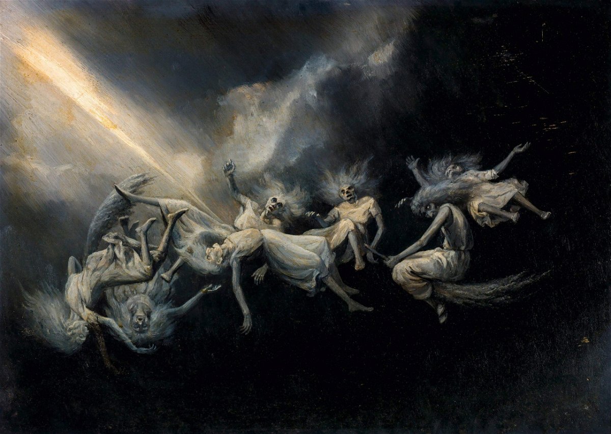 <i>Gene Young/Smithsonian American Art Museum/Courtesy of TASCHEN</i><br/>William Holbrook Beard depicts a fantastical view of stormbound witches in flight -- the coven sent reeling	from a flash of close lightning.