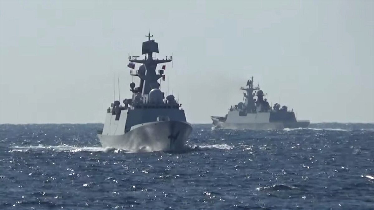 <i>Russian Defense Ministry/Reuters</i><br/>A group of naval vessels from Russia and China conduct a joint maritime military patrol in the waters of the Pacific Ocean