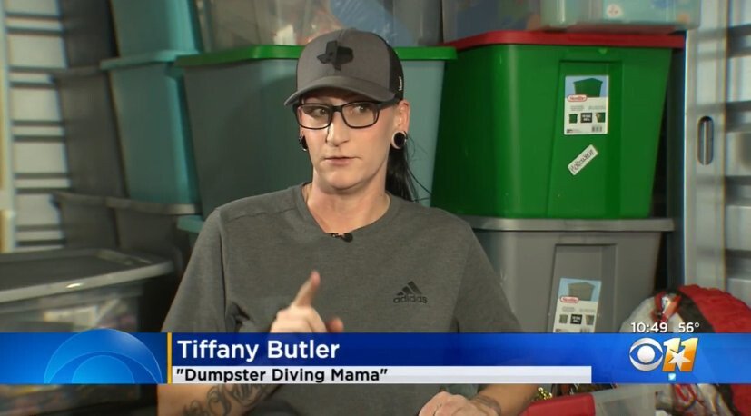 <i>KTVT</i><br/>Tiffany Butler is known on social media as the 'Dumpster Diving Mama.'