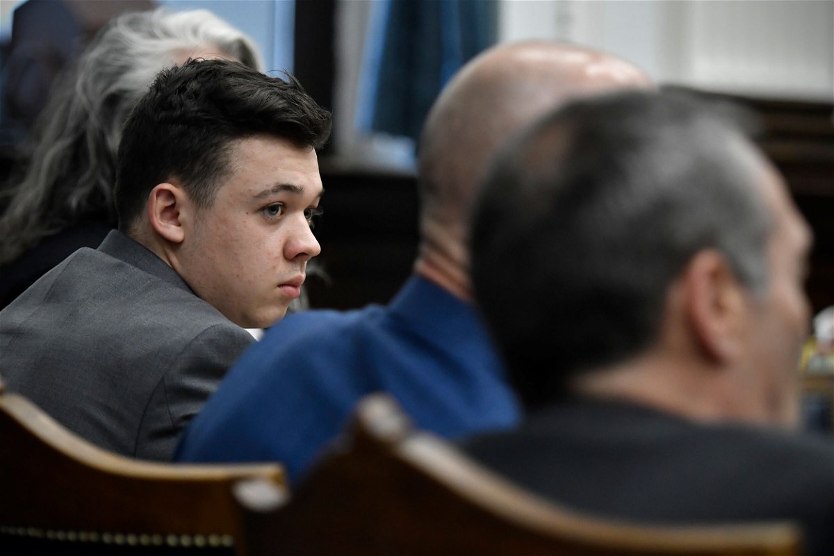 <i>Sean Krajacic/Pool/Getty Images</i><br/>Kyle Rittenhouse listens as attorneys discuss the potential for a mistrial during Rittenhouse's trial at the Kenosha County Courthouse on November 17