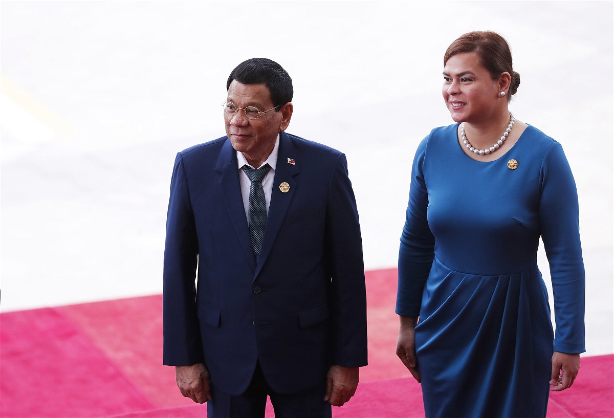 <i>AFP/Getty Images</i><br/>Philippine President Rodrigo Duterte and his eldest daughter Sara Duterte in Boao