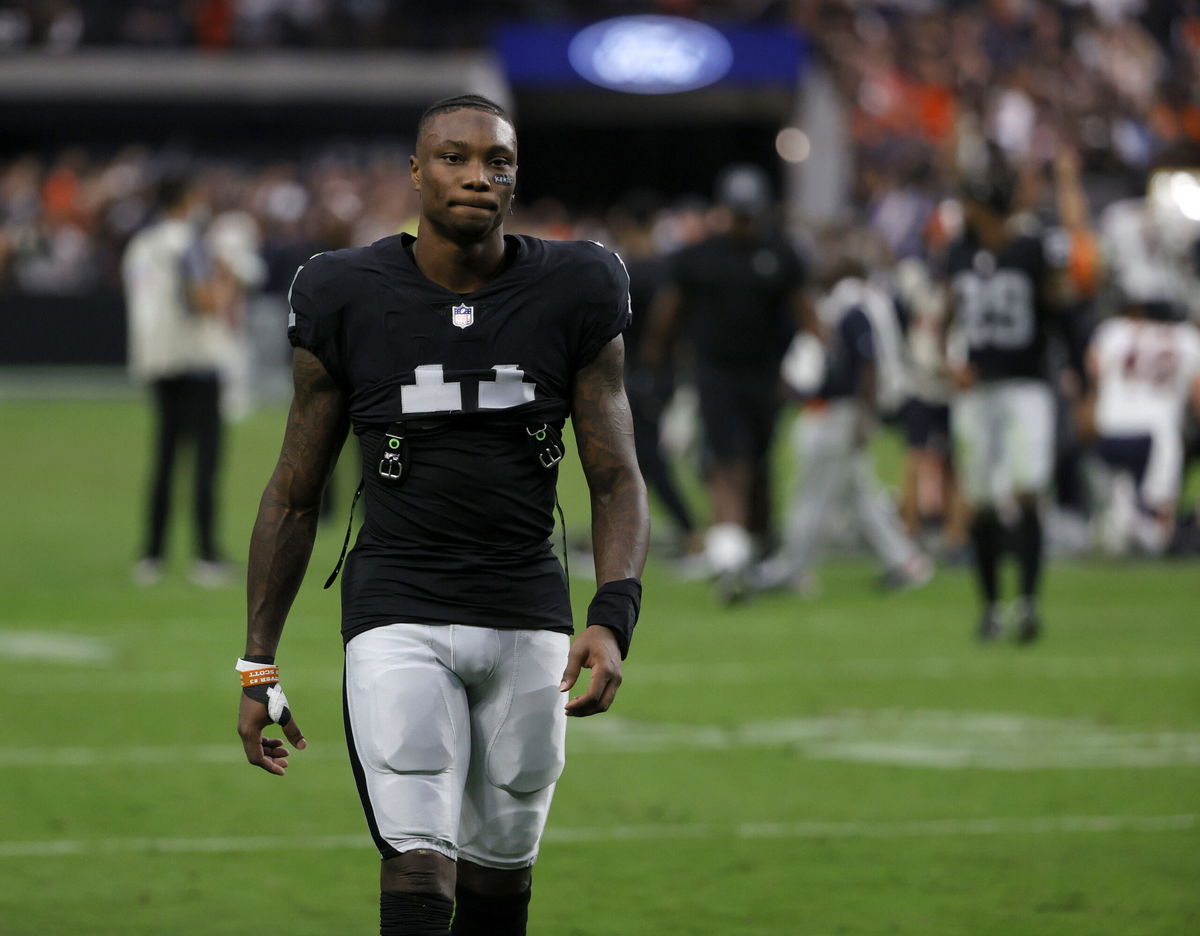 FILE - Las Vegas Raiders wide receiver Henry Ruggs III in action against  the Denver Broncos during an NFL football game, Oct. 17, 2021, in Denver.  Police in Las Vegas said Ruggs