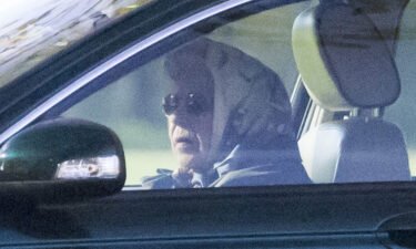 Queen Elizabeth II was seen driving around her Windsor estate on Monday