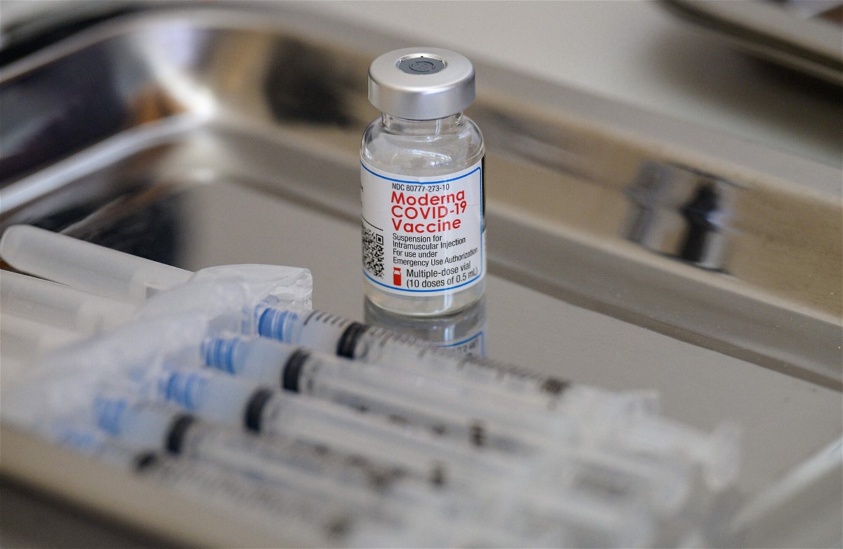 <i>Angela Weiss/AFP/Getty Images</i><br/>The Moderna Covid-19 vaccine