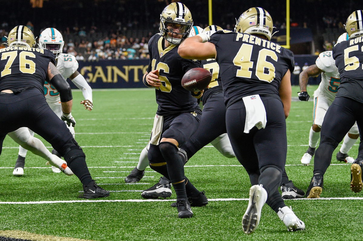 New Orleans Saints fullback Adam Prentice (46) warms up before an