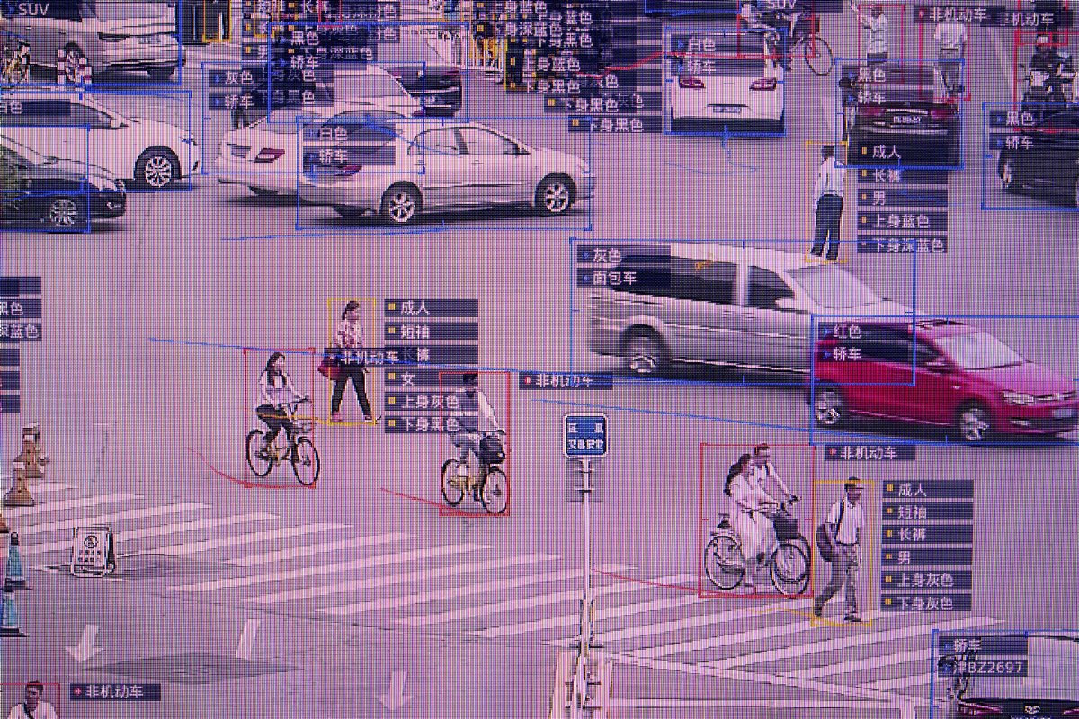 <i>Gilles Sabrie/Bloomberg Getty Images</i><br/>SenseTime's stock market debut may be spoiled by US-China tensions. A screen is showing a demonstration of SenseTime's SenseVideo pedestrian and vehicle recognition system at the company's showroom in Beijing in 2018.