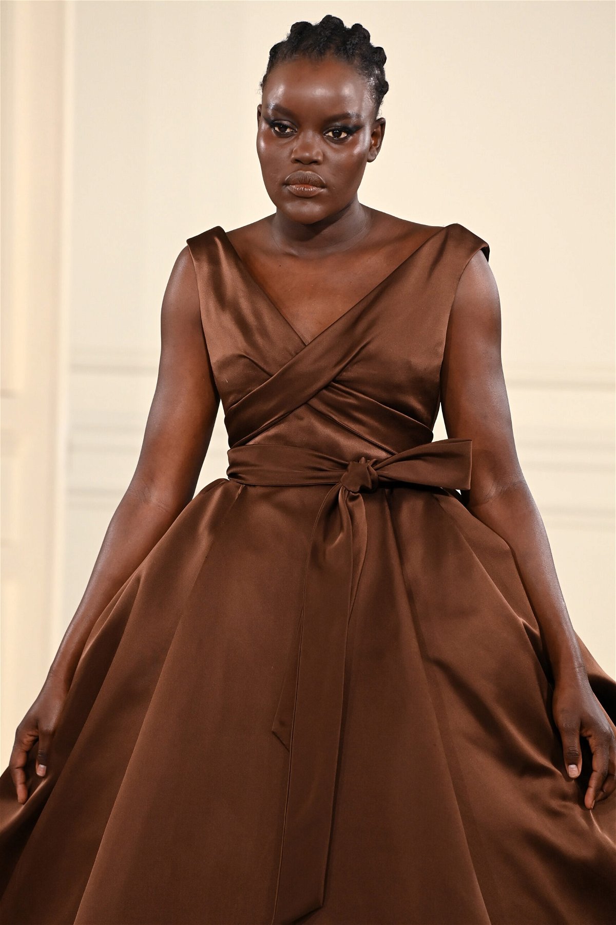 <i>Pascal Le Segretain/Getty Images</i><br/>Model Angeer Amol in one of Valentino's latest haute couture creations.