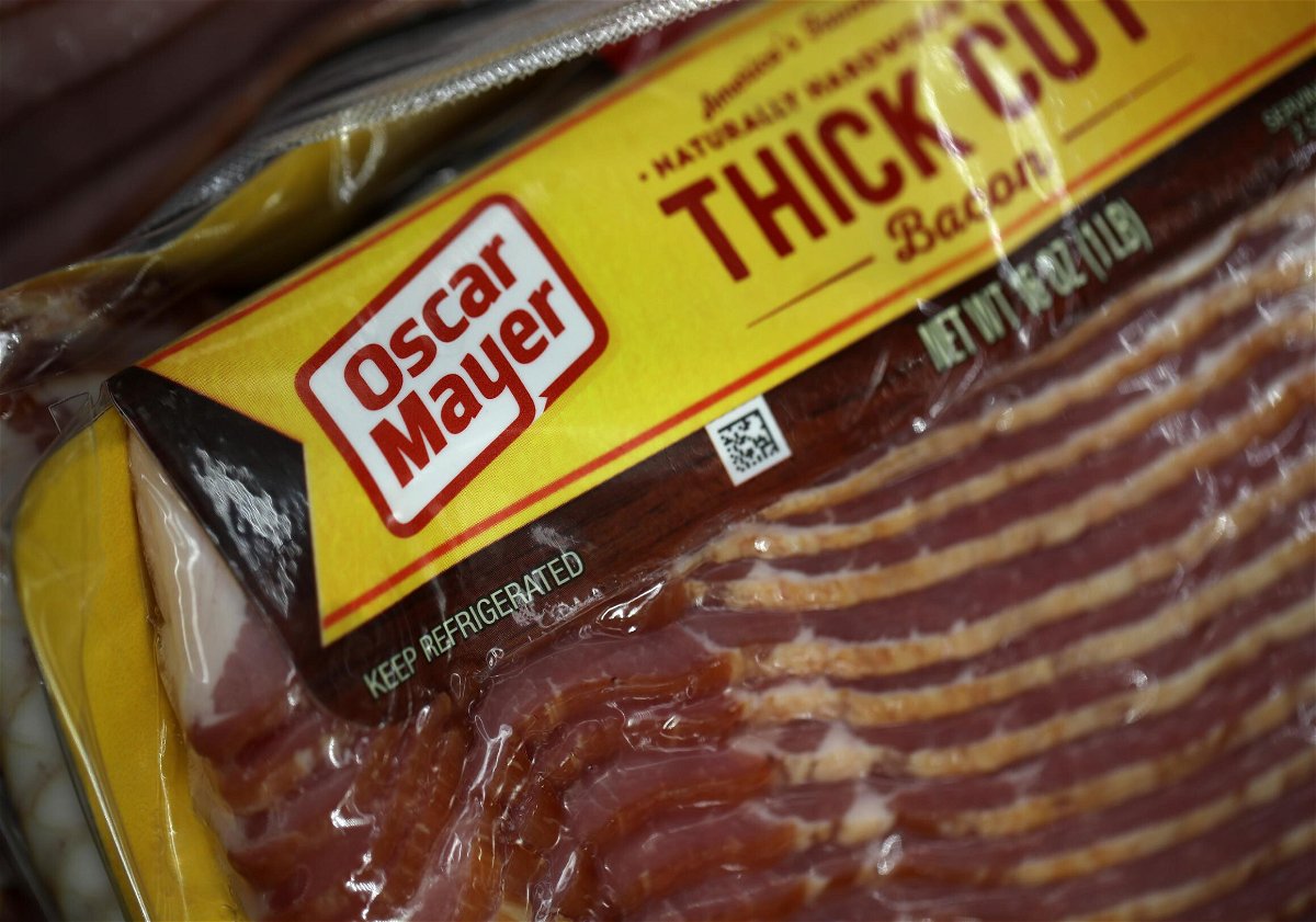 <i>Justin Sullivan/Getty Images</i><br/>A package of Oscar Meyer bacon is displayed on a grocery store shelf in San Rafael