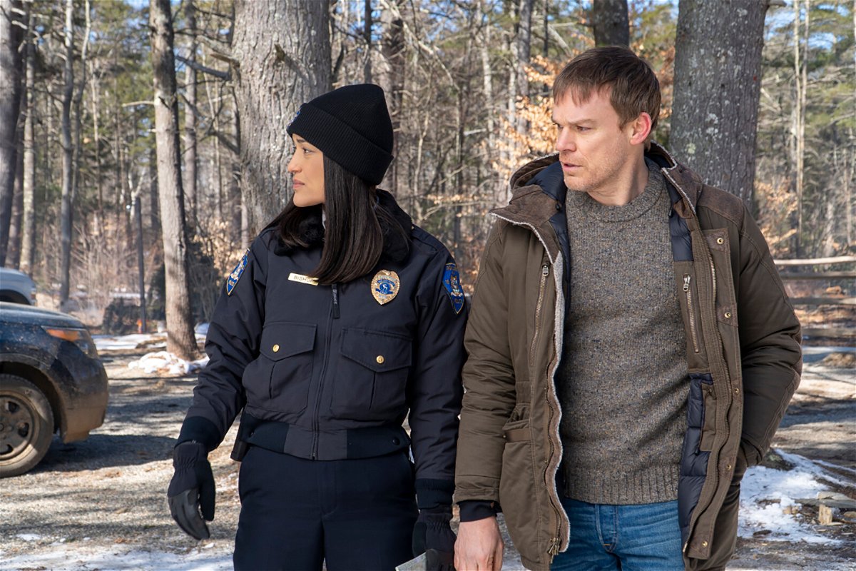 <i>Seacia Pavao/Showtime</i><br/>Julia Jones and Michael C. Hall in 'Dexter: New Blood.'