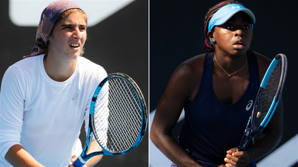 <i>Reuters and Getty Images</i><br/>Iran's Meshkat al-Zahra Safi and Kenya's Angella Okutoyi have both reached historic milestones at the first grand slam of the year and have been inspiring the next generation of talent.
