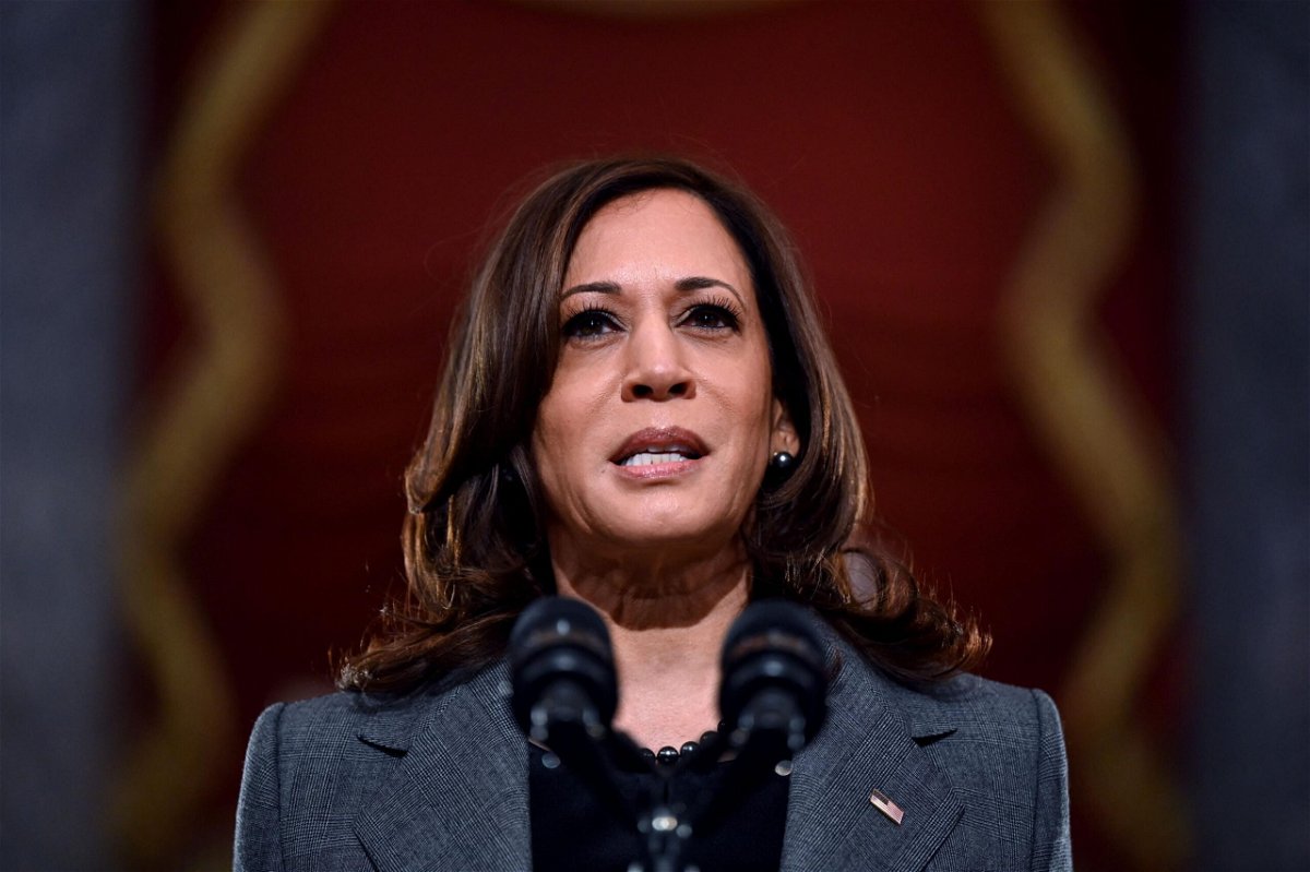 <i>Jim Watson/AFP/Getty Images</i><br/>Vice President Kamala Harris was evacuated from the Democratic National Committee headquarters in Washington on January 6