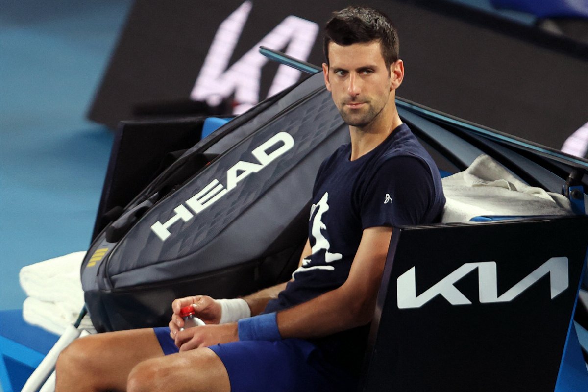 <i>Martin Keep/AFP/Getty Images</i><br/>Novak Djokovic was detained by Australian border authorities on Saturday morning