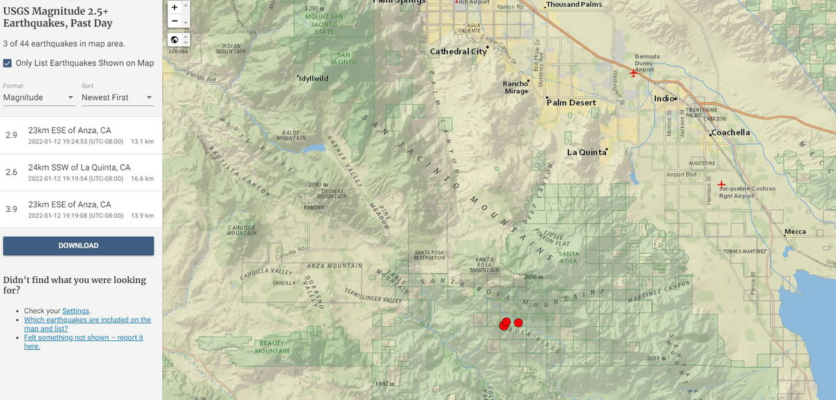 Three earthquakes hit near Anza and felt the Coachella Valley