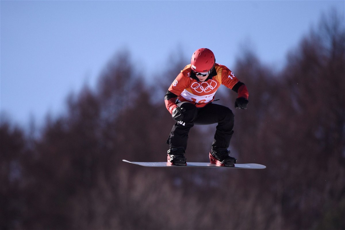 <i>Martin Bureau/AFP/Getty Images</i><br/>Simona Meiler competing during the women's snowboard cross qualification event the Pyeongchang 2018 Winter Olympic Games