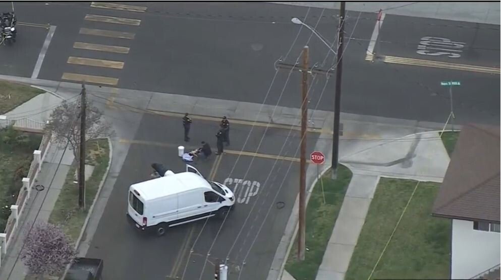 <i>KCAL</i><br/>A 46-year-old driver of a blue 2020 Range Rover was traveling westbound on Hayes Street when he turned onto Roosevelt Street and struck all three pedestrians as they crossed the roadway. An adult woman and one of the children