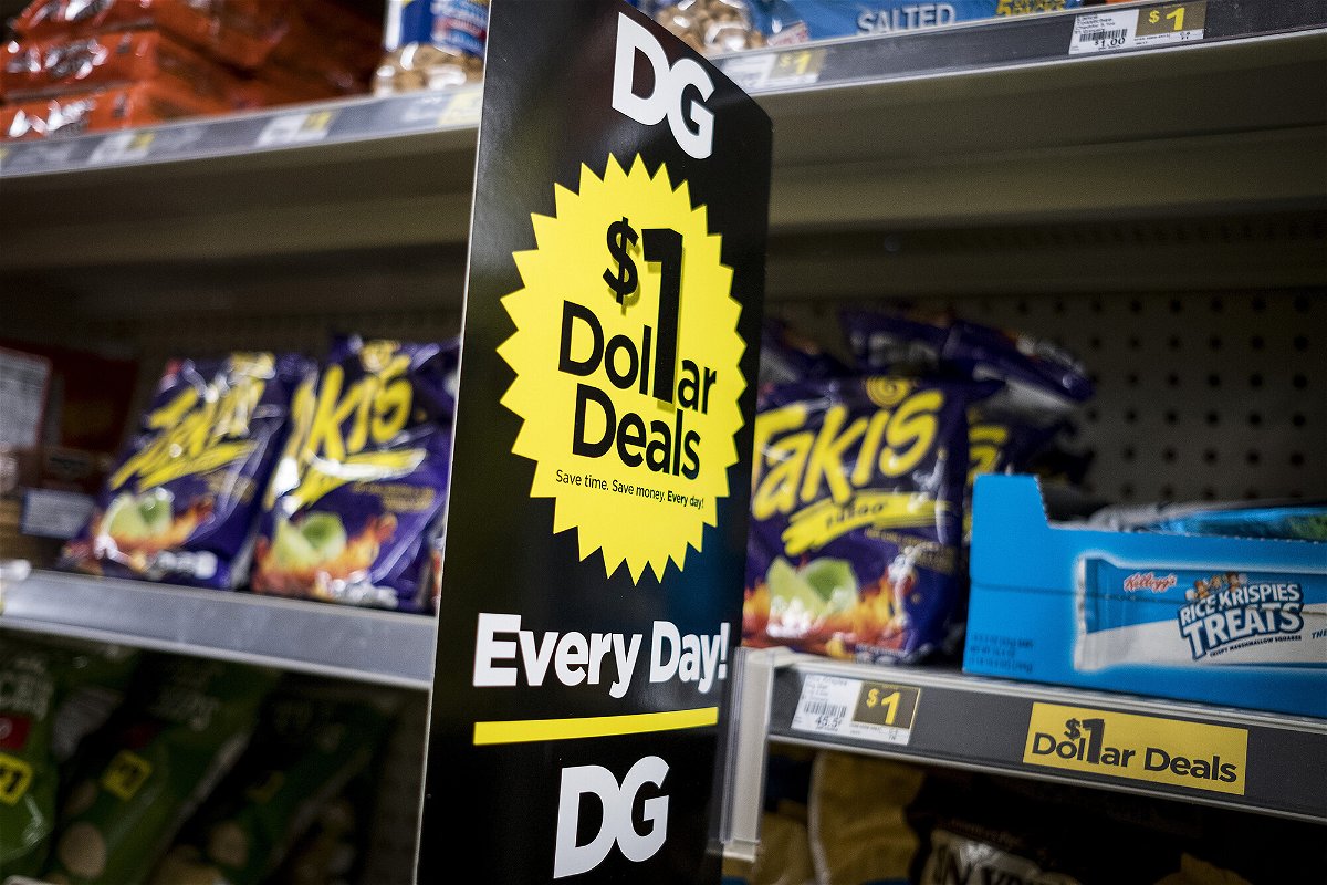 <i>Christopher Dilts/Bloomberg/Getty Images</i><br/>A sign advertising items for $1 is displayed inside a Dollar General store in Chicago