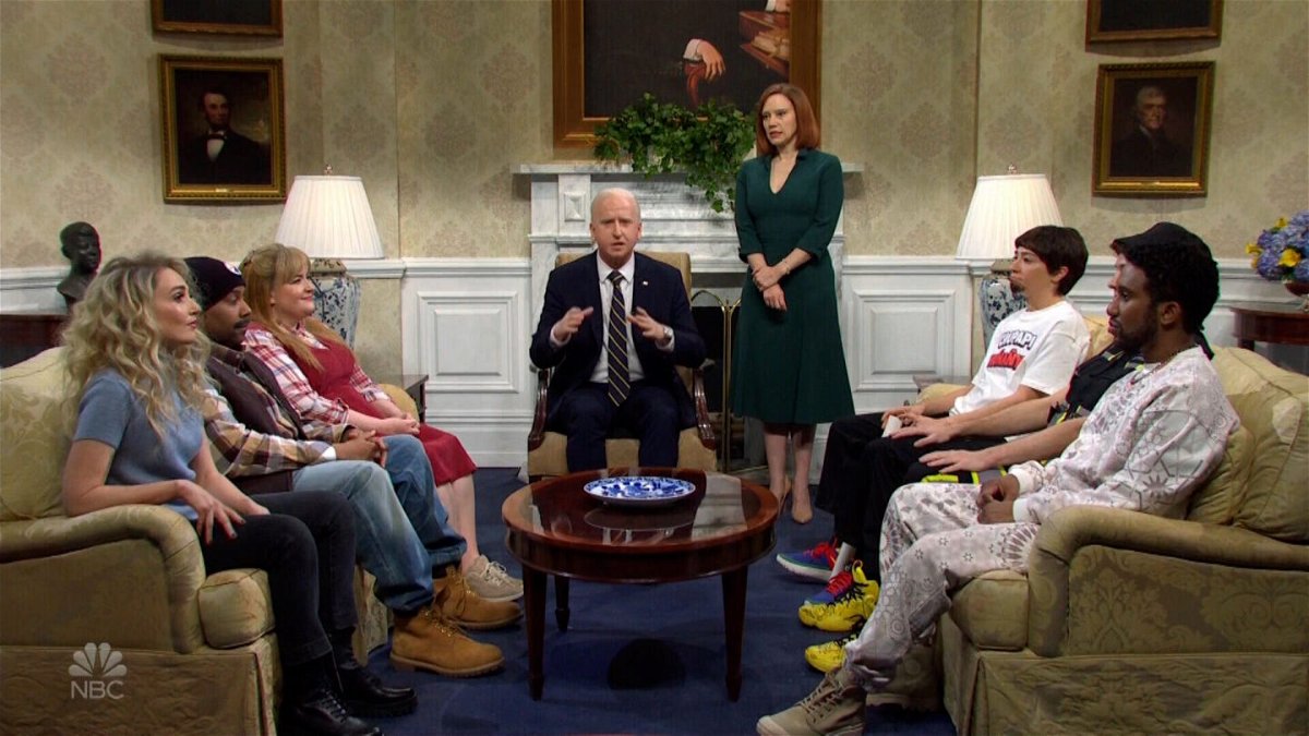 <i>NBC</i><br/>'SNL's' President Biden meets with TikTok stars to tackle disinformation surrounding Russia's invasion of Ukraine.