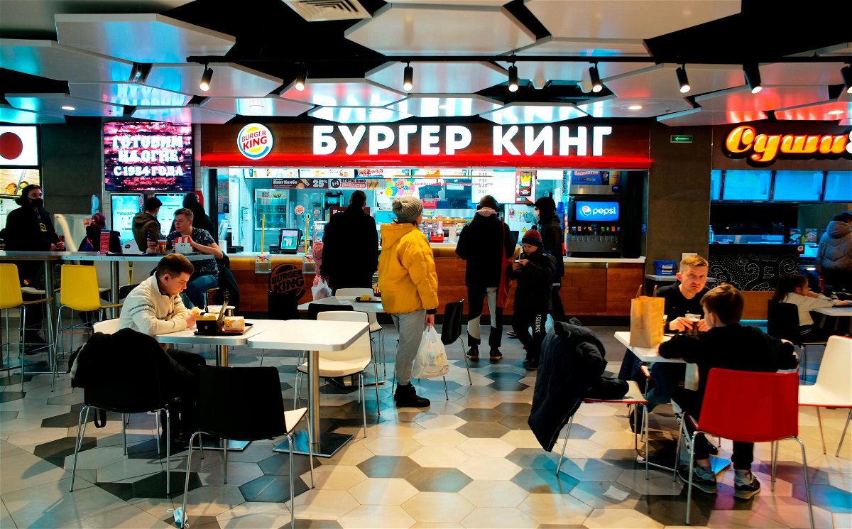 <i>Sergey Pyatakov/Sputnik/AP</i><br/>Burger King is the latest fast food chain to pull corporate support from its businesses in Russia.