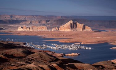 Lake Powell's Wahweap Bay and Marina on February 1 when the reservoir was at 26% of capacity.
