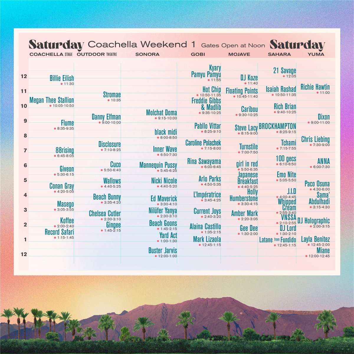 Coachella 2022 weekend 1 settimes released; Arcade Fire added to