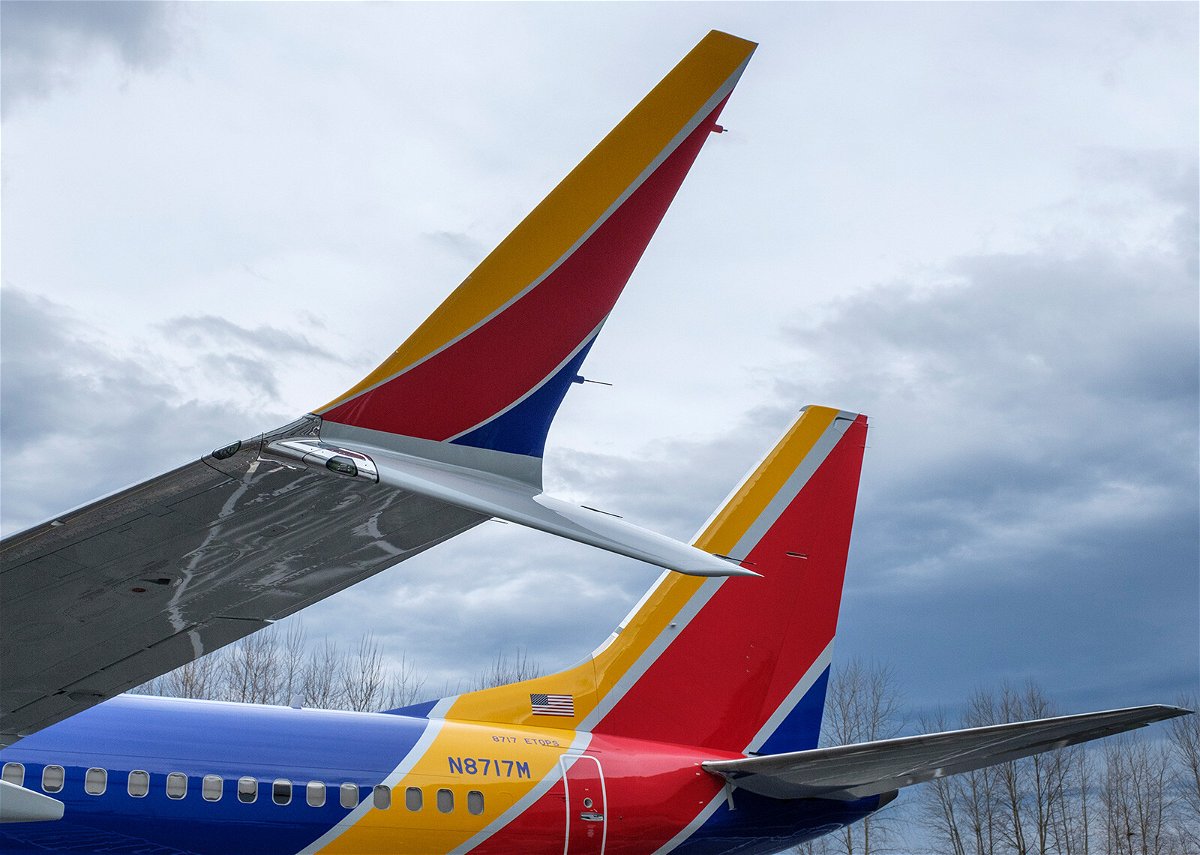 <i>Stephen Brashear/Getty Images</i><br/>The split scimitar winglet on a Boeing 737 MAX 8. Winglets are a now ubiquitous appendage at the end of each wing