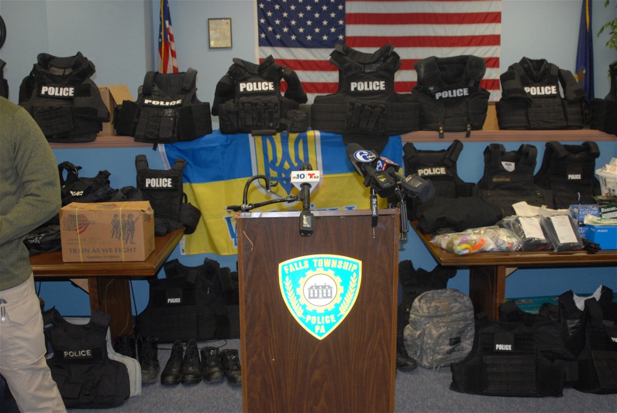 <i>Falls Township Police Department</i><br/>Protective vests donated to Ukraine as part of the Falls Township Police Department's 'Operation Urgent Aid.'