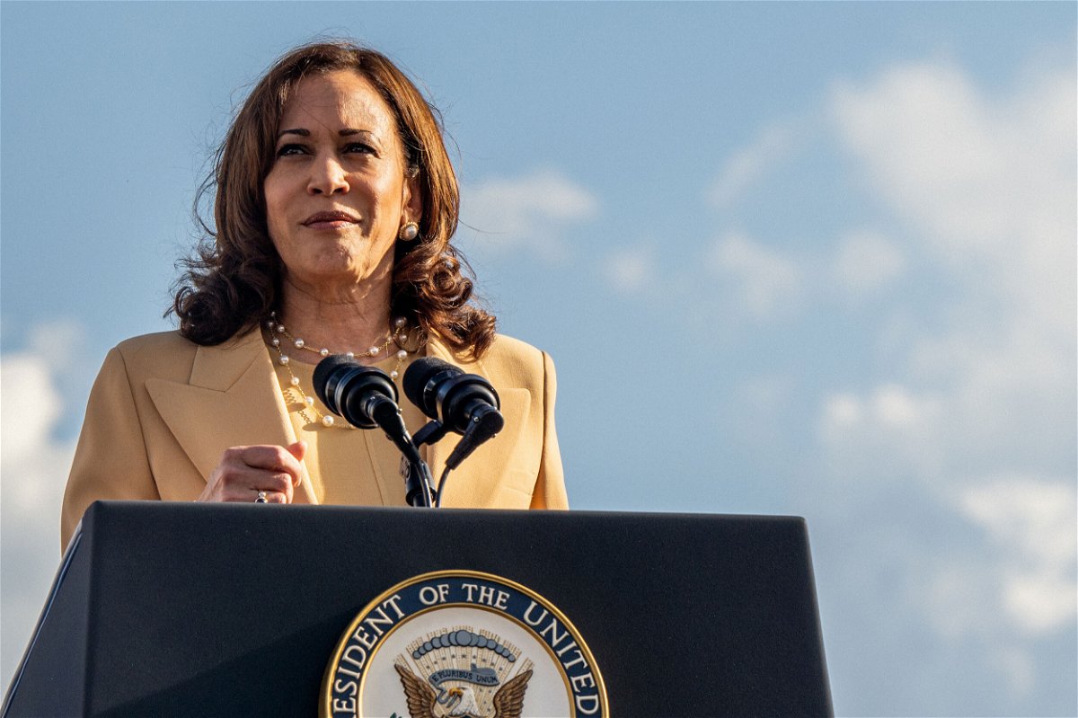 <i>Brandon Bell/Getty Images</i><br/>Vice President Kamala Harris and her husband Doug Emhoff on May 28 will attend the memorial service of Ruth Whitfield