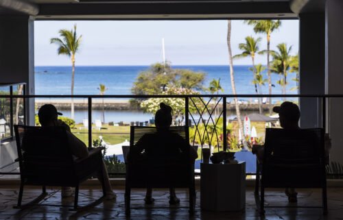Seen here are guests sitting at the Waikoloa Beach Marriott Resort on May 23 in Waikoloa Beach