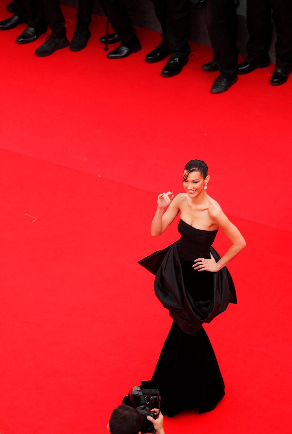 <i>Pool/Getty Images Europe/Getty Images</i><br/>Cannes 2022 best red carpet fashion includes Bella Hadid.