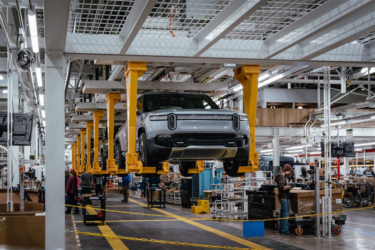 <i>Jamie Kelter Davis/Bloomberg/Getty Images</i><br/>A Rivian executive in charge of manufacturing engineering will leave the company. Pictured is Rivian's manufacturing facility in Normal