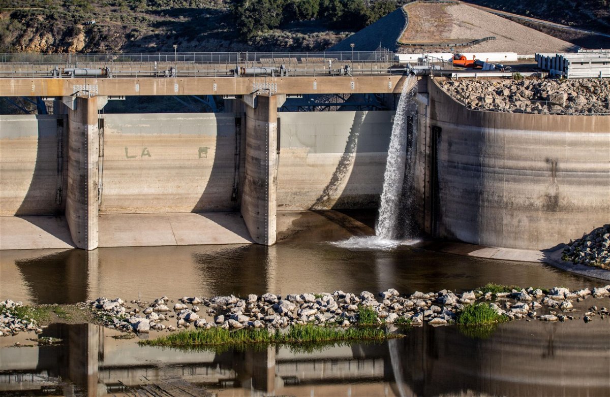<i>George Rose/Getty Images</i><br/>Cachuma Lake on California's Central Coast releases water downstream to recharge groundwater for agriculture interests and communities in the Santa Ynez Valley.