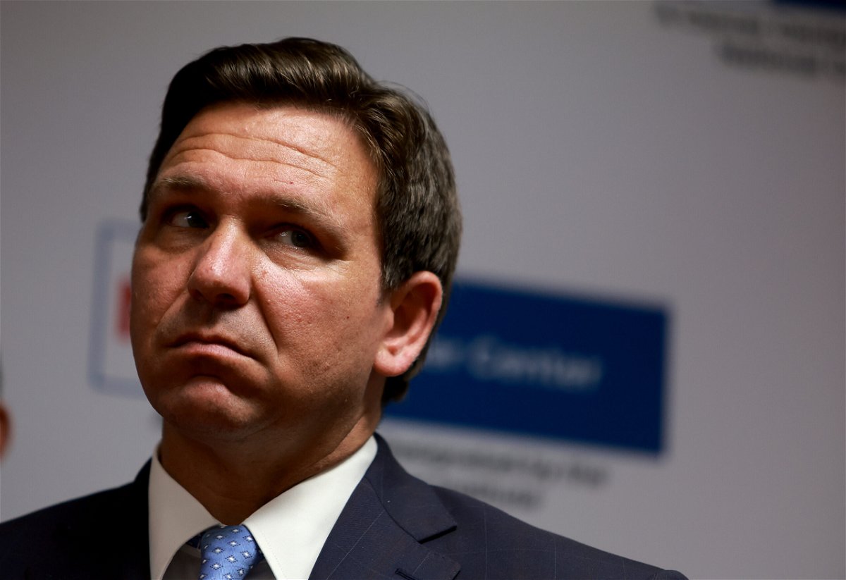 <i>Joe Raedle/Getty Images</i><br/>Florida Gov. Ron DeSantis speaks during a news conference in Miami on May 17