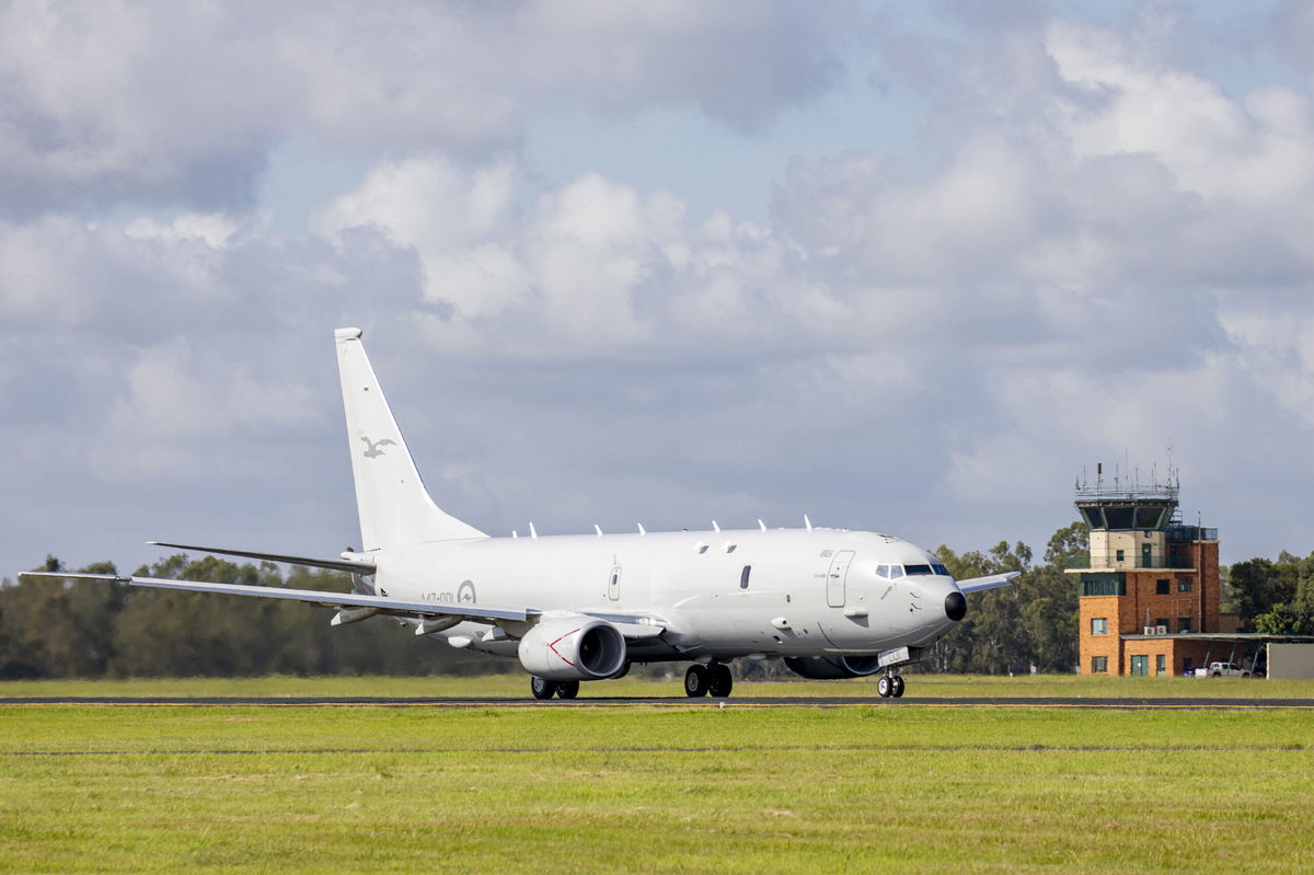 <i>LACW Emma Schwenke/ADF/AP</i><br/>A Royal Australian Air Force P-8 Poseidon aircraft at an airbase in Amberly