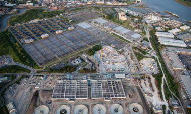 Beckton Sewage Treatment Works pictured in June 2013. UK health officials are urging people who may not be up to date on their polio shots to get vaccinated after poliovirus was found during routine surveillance of London sewage samples.